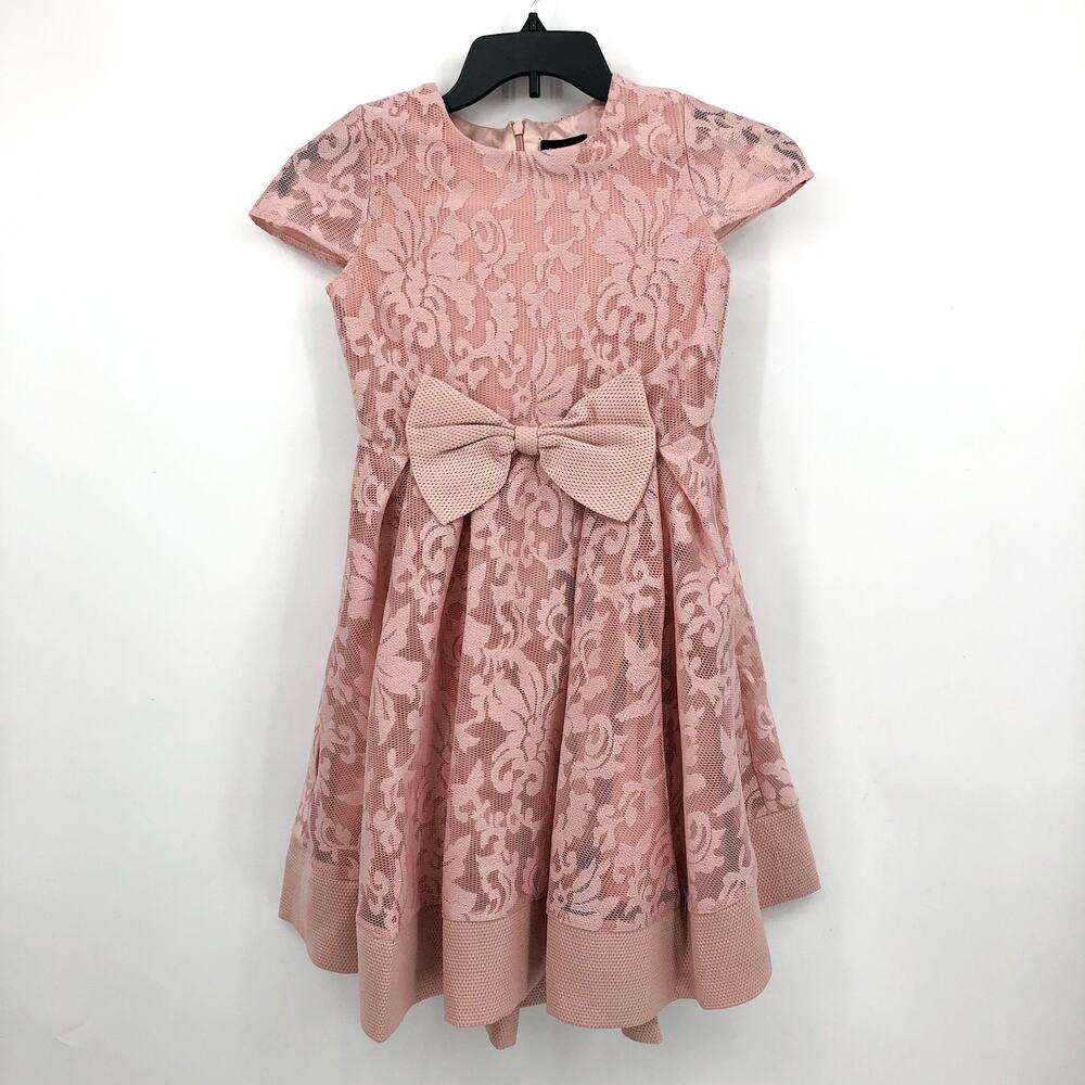 BARDOT JUNIORS Girl Lola Lace Starlet Dress Size 16 Dusty Pink Short Sleeve NWT